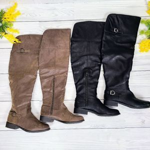 BUNDLE Two Pairs Winter Over The Knees Boots Heeled Boots Suede Fall 🍁